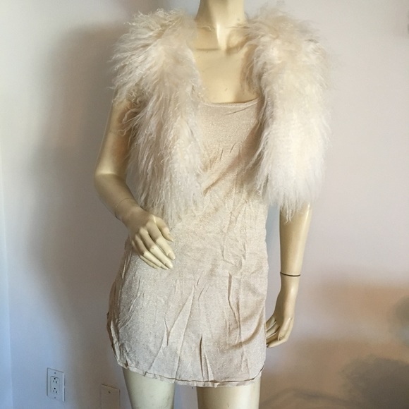 shimmery gold tunic tank top with scoop neck - Picture 4 of 8